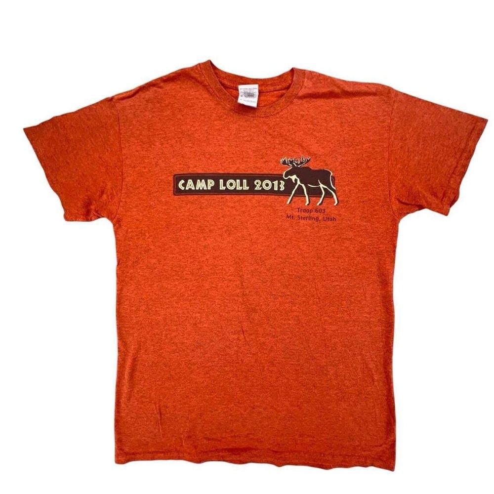 Camp Loll 2013 T Shirt Troop 603 Mt. Sterling Utah Moose Graphic Tee Medium